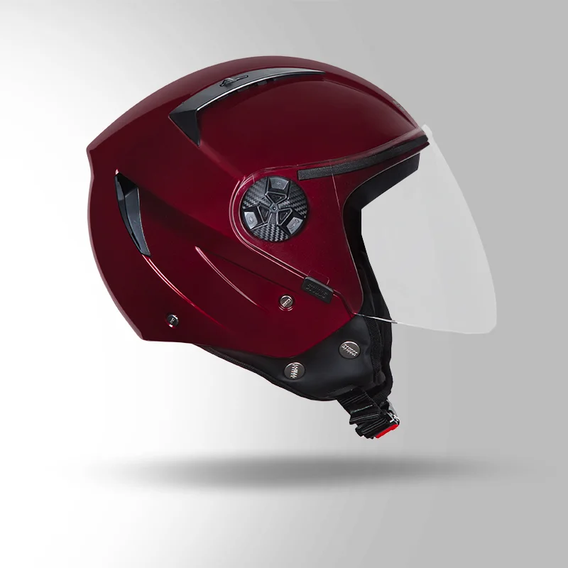 OPEN FACE VOGUE WINE RED HELMET