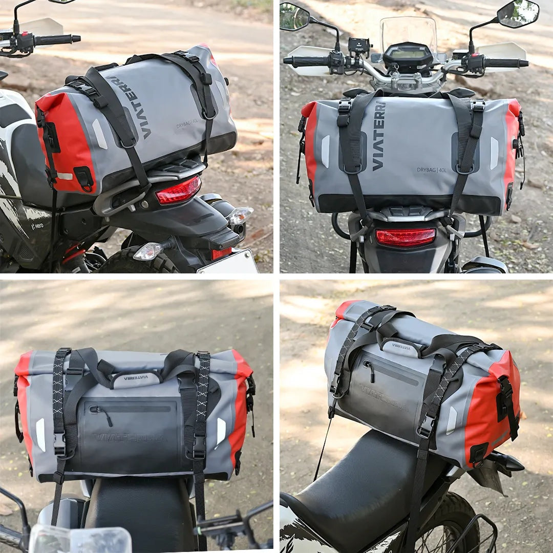 ViaTerra DryBag 40L 100% Waterproof Motorcycle Tailbag Universal