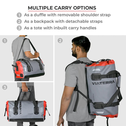 ViaTerra DryBag 40L 100% Waterproof Motorcycle Tailbag Universal