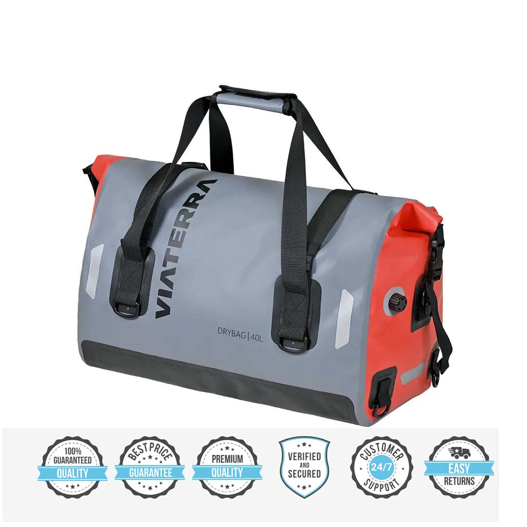 ViaTerra DryBag 40L 100% Waterproof Motorcycle Tailbag Universal