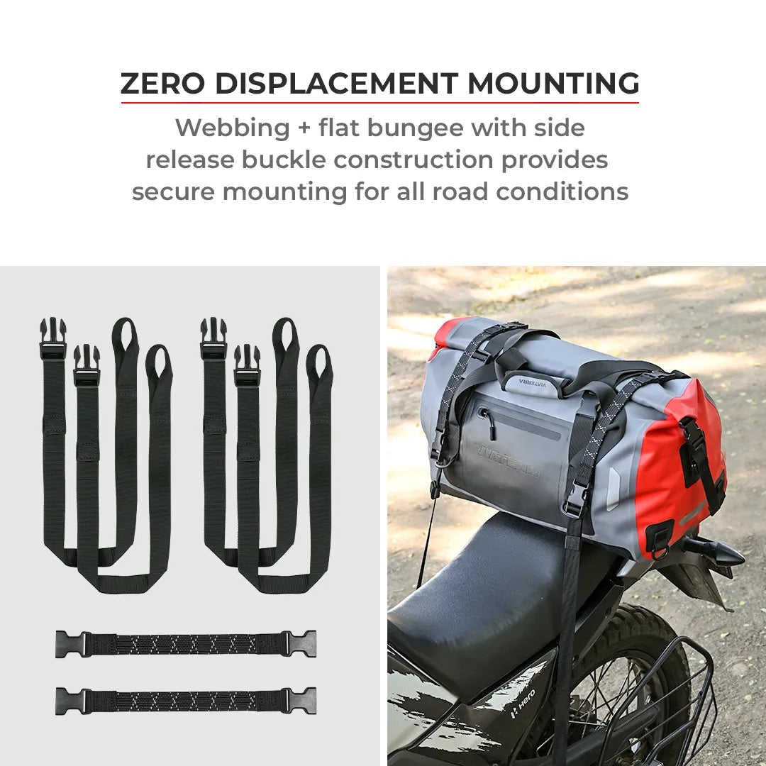 ViaTerra DryBag 40L 100% Waterproof Motorcycle Tailbag Universal