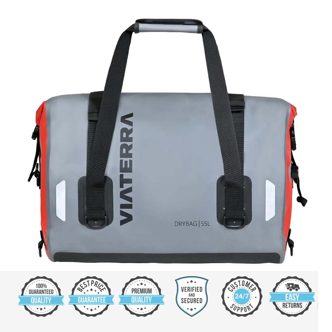 ViaTerra DryBag 55L 100% Waterproof Motorcycle Tailbag Universal