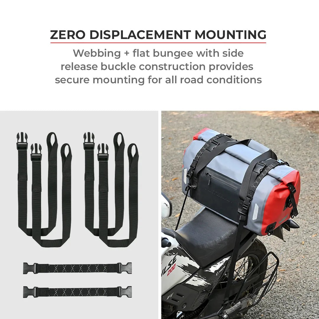 ViaTerra DryBag 55L 100% Waterproof Motorcycle Tailbag Universal