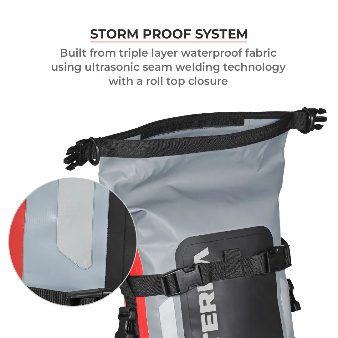 ViaTerra DryBag 8L 100% Waterproof Motorcycle Tailbag Rear rack bag Universal with versatile mounting