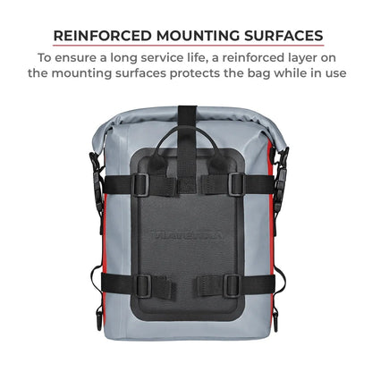 ViaTerra DryBag 8L 100% Waterproof Motorcycle Tailbag Rear rack bag Universal with versatile mounting