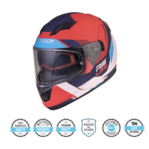 LS2 FF320 STREAM EVO XPLORER MATT WHITE RED HELMET