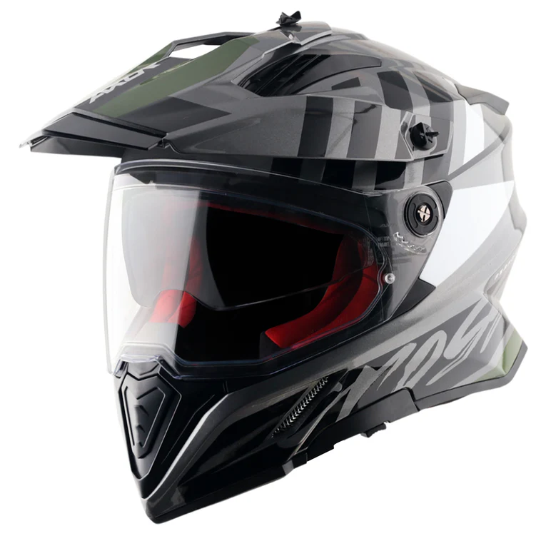 AXOR X-Cross Dual Visor Orbit Helmet ATHENA GREY BLACK