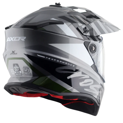 AXOR X-Cross Dual Visor Orbit Helmet ATHENA GREY BLACK