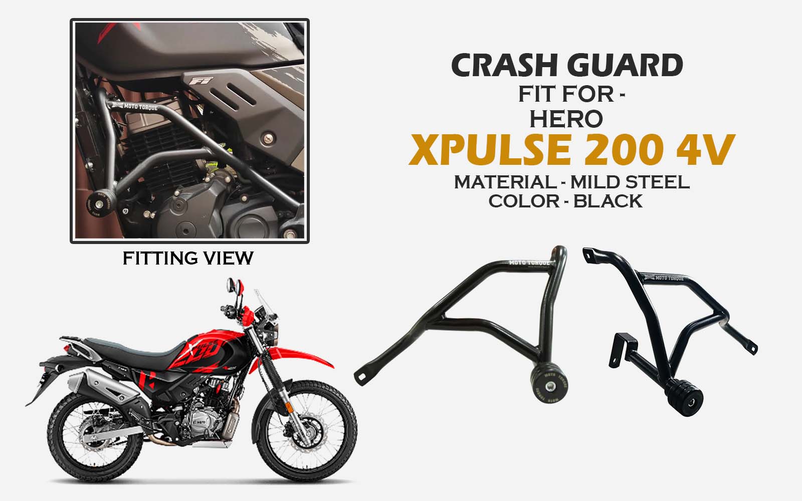 Moto Torque Crash Guard For Hero Xpulse 200