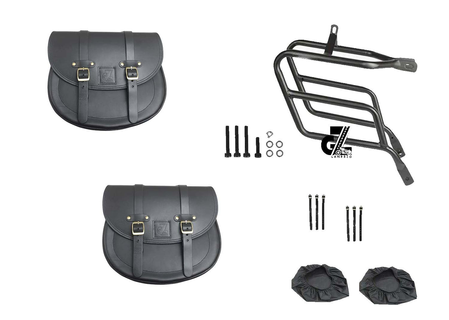 Genuine Leather Saddle Bag with Saddle Stay Pair For All New Classic 350 Reborn