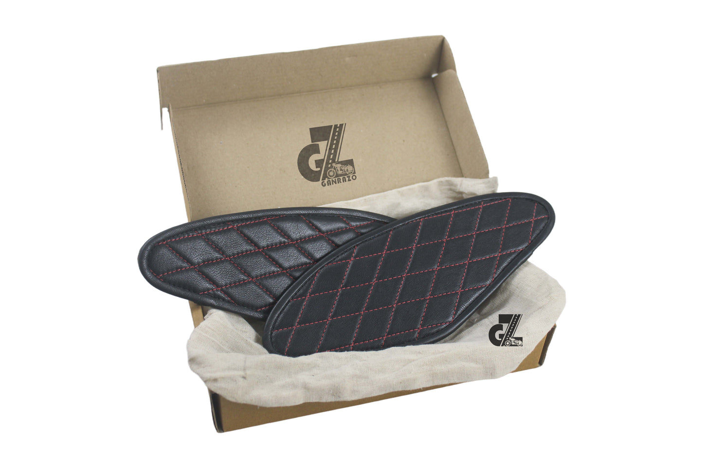 Genuine Leather Diamond Tank Pads For Royal Enfield Hunter 350