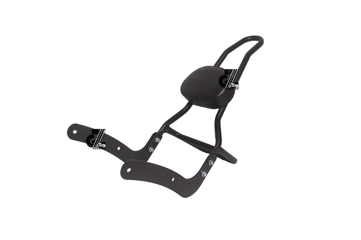 Black Carrier Rack with Backrest For Royal Enfield Meteor 350 (Sissy Bar)