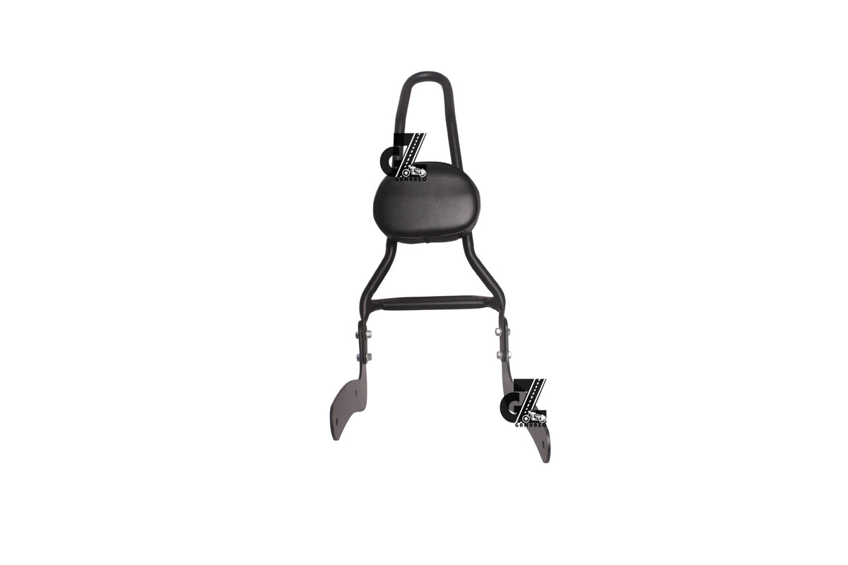 Black Carrier Rack with Backrest For Royal Enfield Meteor 350 (Sissy Bar)