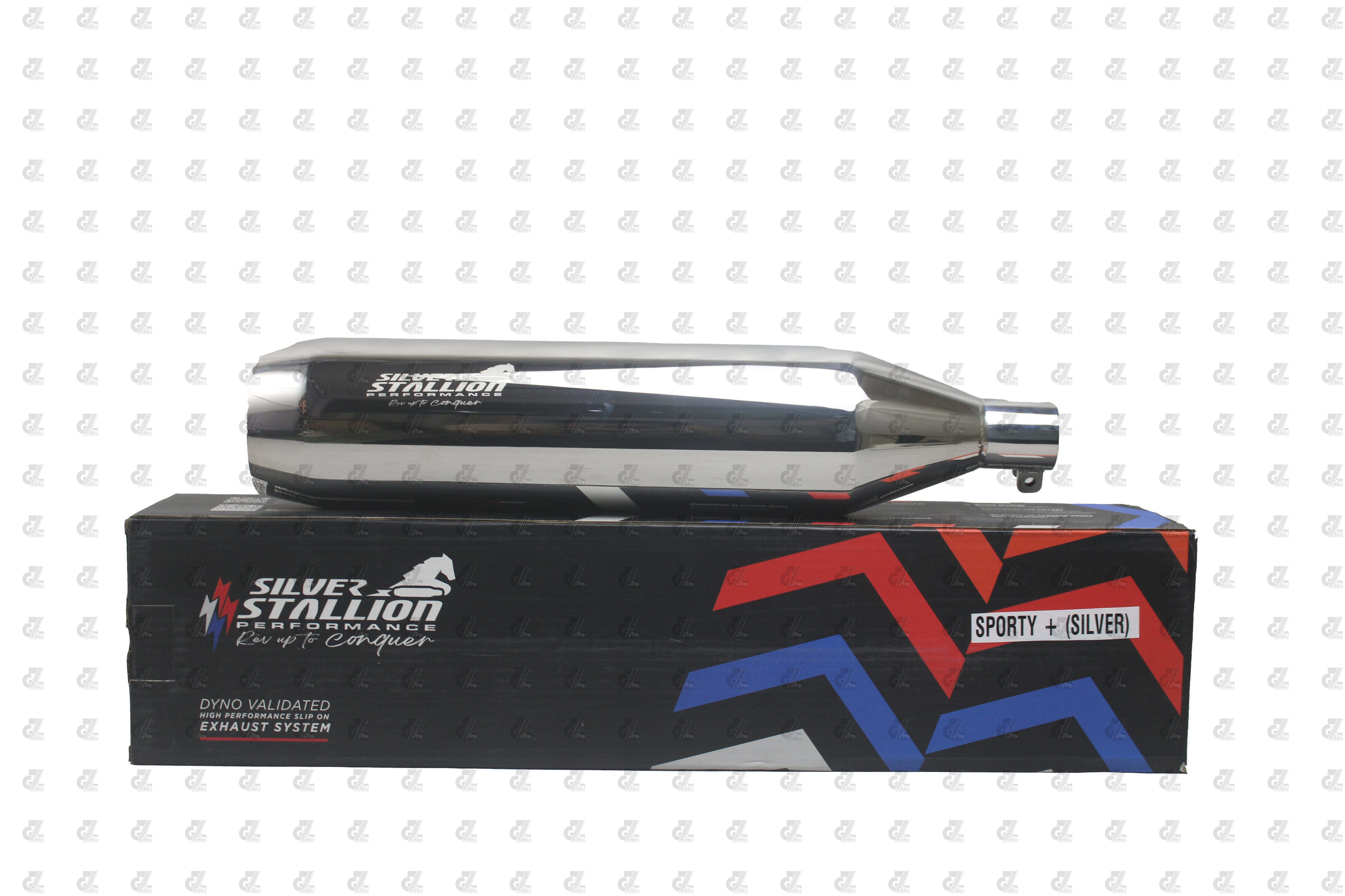 Silver Stallion Performance Silencer Exhaust  Sporty Silver Color For Royal Enfield Meteor & New Classic 350