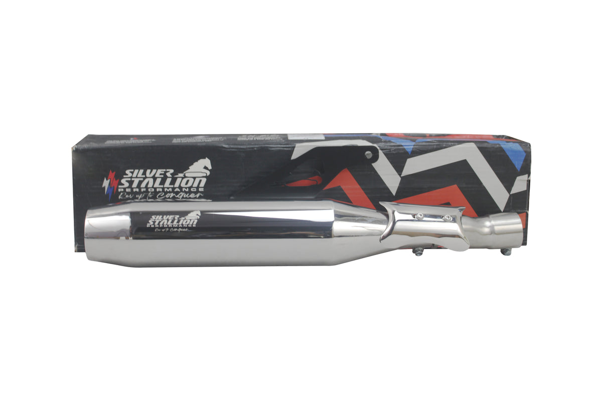 Silver Stallion Performance Silencer Exhaust (BLAZE) SILVER For Triumph speed 400/ Scrambler 400X/T4/ Scrambler 400XC