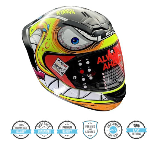 LS2 FF352 ROOKIA RAMPAGE FLUO YELLOW HELMET M, L SIZE